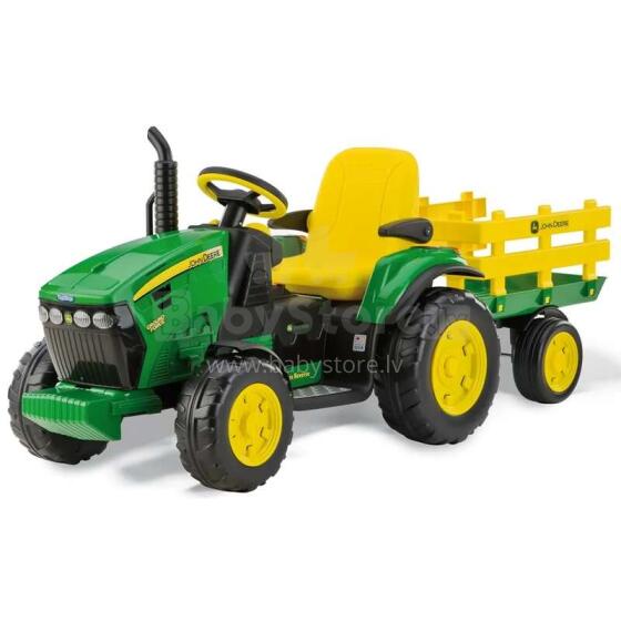 Peg Perego John Deere Ground Force 12V Art. IGOR0047 Bērnu elektro traktors ar piekabi