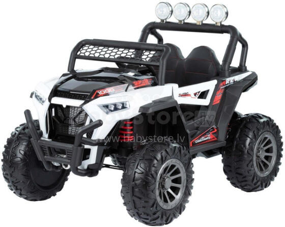 Akumulatora auto - 12V - 4WD - ādas sēdekļi - NEL918 - MOSTER - BALTS