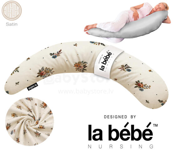La Bebe™ Moon Satin Art.77502 Liels grūtnieču un barošanas spilvens ar bumbiņsintepona pildījumu (īpaši mīksts, kluss un elastīgs) 36×195 cm