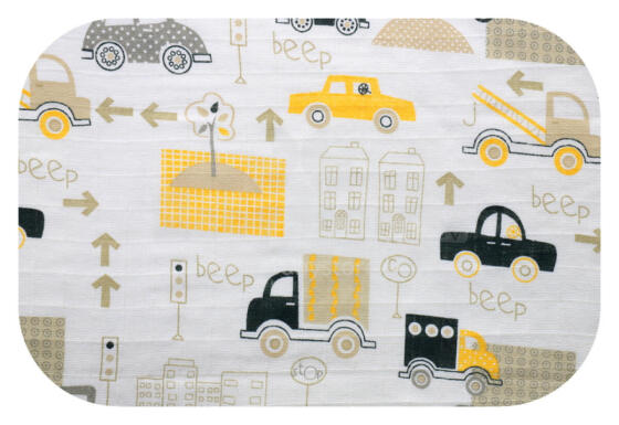 Diaper - 5783 - TETRA PRINT - EGA - LUX -  OSIEDLE - YELLOW - size 70x80 cm