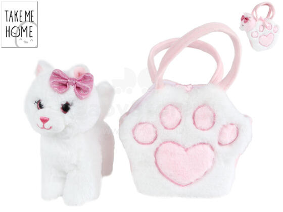 Mīkstā rotaļlieta - 95435 - KAĶIS ar MAISIŅU - izmērs 20 cm