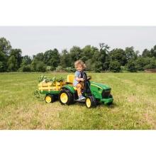 Peg Perego John Deere Ground Force 12V Art. IGOR0047 Bērnu elektro traktors ar piekabi