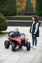 Akumulatora auto - 12V - 4WD - ādas sēdekļi - NEL918 - MOSTER - ZILS