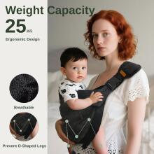 Kidsworld Baby Carrier Art.298329 Black Ķengursoma  - aktīviem vecākiem gariem pārgājieniem no 4 līdz 25 kg