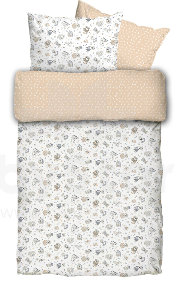 La Bebe Art 101673 Natural Cotton Baby Cot Bed Set Dogs 100x140