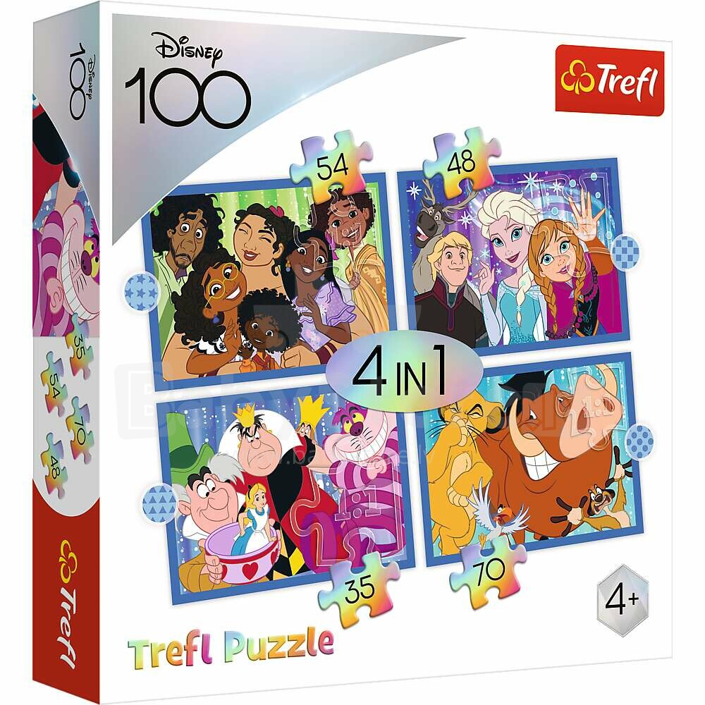 TREFL DISNEY Puzzle 4 in 1 set Disney 100, 35 48 54 70 pcs buy online
