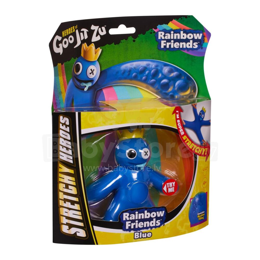 Figura Heroes Of Goo Jit Zu Rainbow Friends Blu, Giocattolo Super Elastico 10,7 Cm, Si Allunga Fino A 3 Volte, Imbottitura Unica