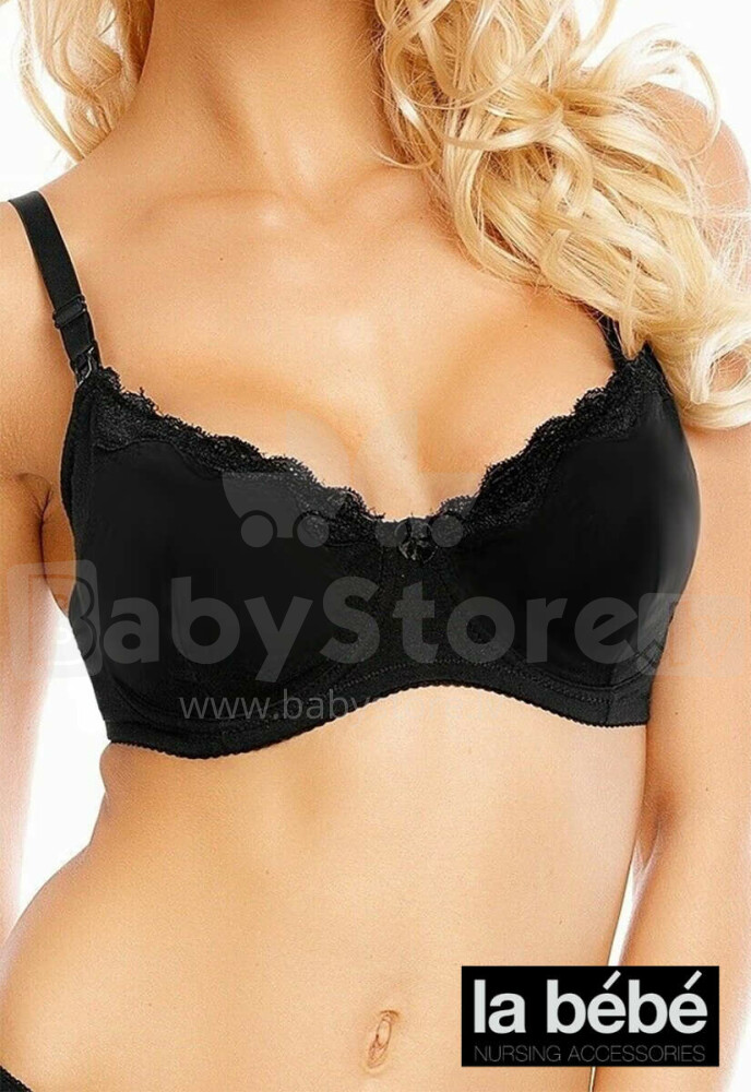 La Bebe™ Boutique Lingerie Basic Cotton Art.31284 Black Nursing bra with  removable padded cup and stable breast support buy online