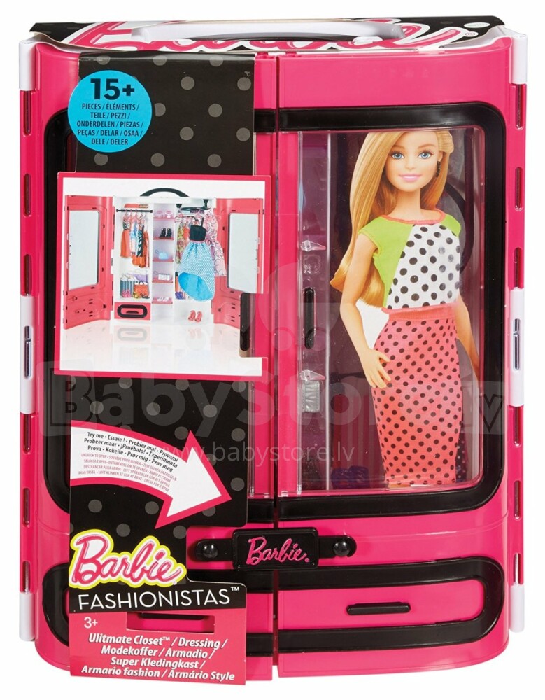 Кукла Барби Игровой Набор Barbie и Модный Шкаф с Одеждой и Аксессуарами Mattel