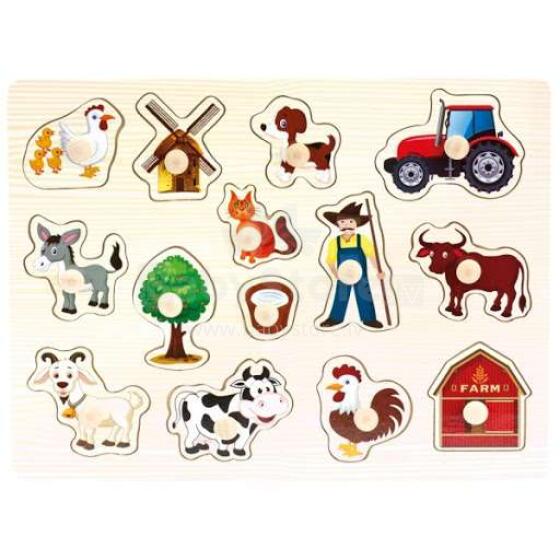 Bino Puzzle Farm  Art.BN88114 Деревянный пазл Ферма