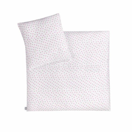 Julius Zollner Herz Pink Art. 8460016300 viršutinė paklodė + pagalvės užvalkalas 80x80 / 35x40 cm