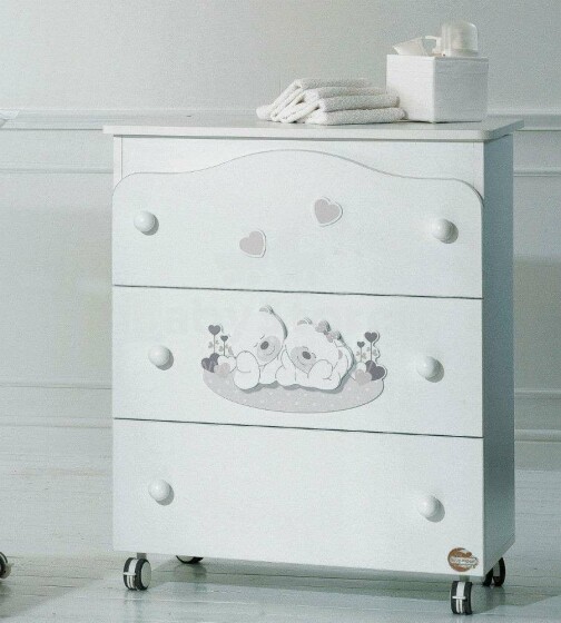 Baby Expert Bagnetto Sogno White/Dove Art.100342 Комод с ванночкой и пеленальной поверхностью