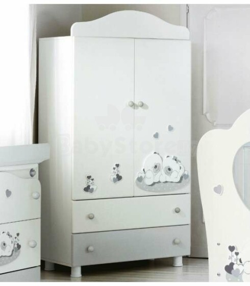 Baby Expert Sogno Armadio Bicolor/Grey Art.100348 Эксклюзивный двухстворчатый шкаф
