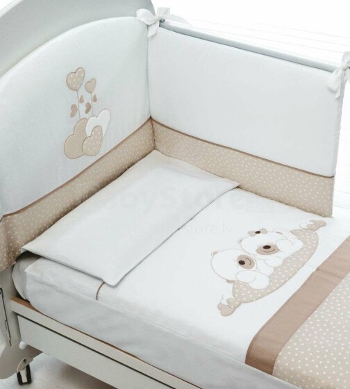 Baby Expert Sogno White/Dove Art.100356 Комплект изысканного детского постельного белья из 4-х частей