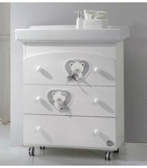 Baby Expert Bagnetto Bon Bon Bianco/Grigio Art.100368 Комод с ванночкой и пеленальной поверхностью