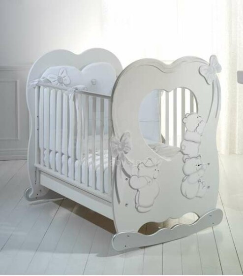 Baby Expert Fantagioco Bianca/Argento Art.100385 Ekskluzīva bērnu gulta