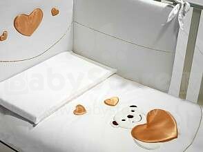 Baby Expert Romantico White/Gold Art.100748 Комплект изысканного детского постельного белья из 4-х частей