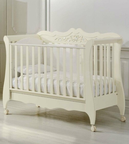 Baby Expert Amadeus Cream Art.100769 Ekskluzīva bērnu gulta ar Swarovski kristāliem
