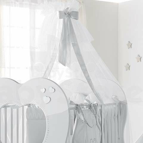 Baby Expert Zanzariera Cuore di Mamma White  Art.100779  Детский изысканный тюлевый балдахин для кроватки