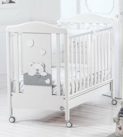 Baby Expert  Ciuccione White/Silver Art.100812 Эксклюзивная детская кроватка