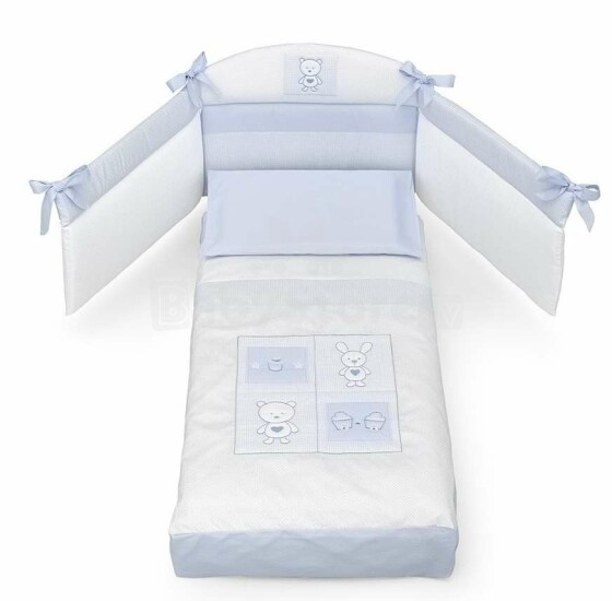 Erbesi Candy Light Blue Art.100846 Bērnu gultas veļas komplekts 3-daļīgs
