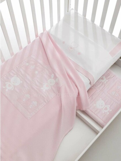 Erbesi Blanket Candy Pink Art.100847 Bērnu sedziņa (sega)/plediņš ar izšuvumu un aplikāciju 110x130 cm