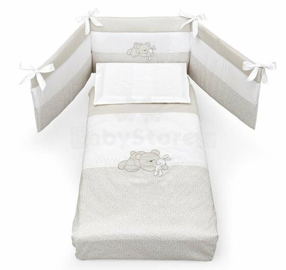 Erbesi Birba White/Vintage Art.100852 Bērnu gultas veļas komplekts 3-daļīgs