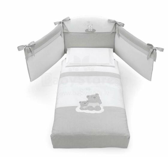 Erbesi Nuvola White/Grey Art.100905 Bērnu gultas veļas komplekts 3-daļīgs