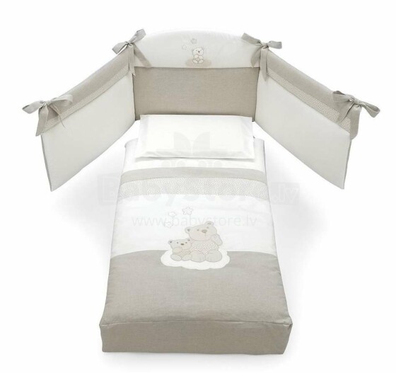 Erbesi Nuvola White/Vintage Art.100907 Bērnu gultas veļas komplekts 3-daļīgs