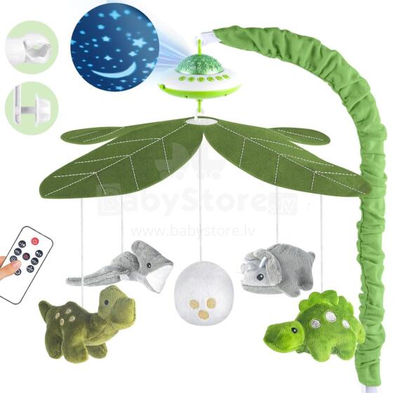 Kidsworld Baby Mobile Babybett Art.101083  Muzikālais karuselis ar plīša mantiņām