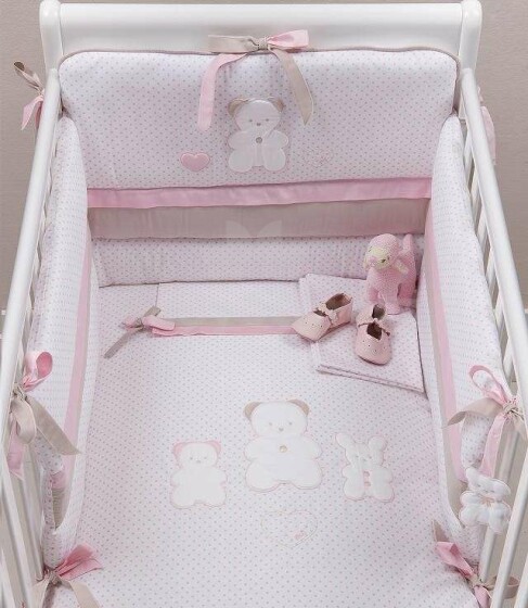 Picci Coco White/Pink Art.101177  комплект детского постельного белья из 4 частей