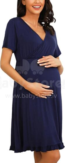 Kidsworld Night Dress Art.101224 Navy Grūtnieču/barošanas naktskrekls ar īsam piedurknēm
