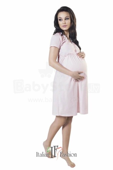 Italian Fashion Atia розовая ночная рубашка для беременных/кормящих с коротким рукавом