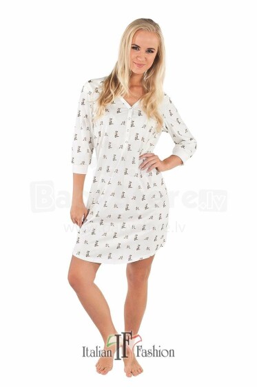 Italian Fashion Fila Ecru ночная рубашка для беременных/кормящих c 3/4 рукавом