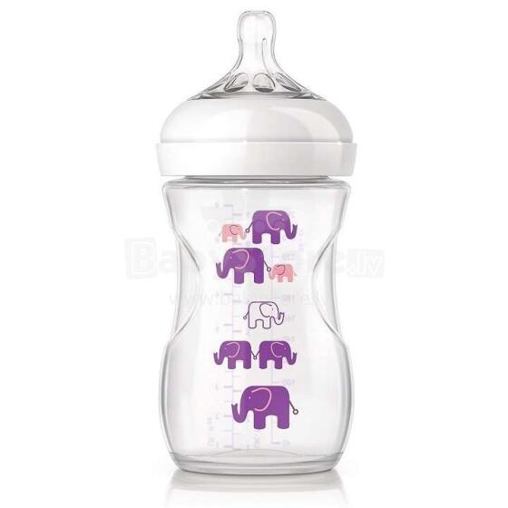 Philips Avent Natural Elephant Deco Art.SCF628/16 feeding bottle  Bisphenol A free(260ml.)