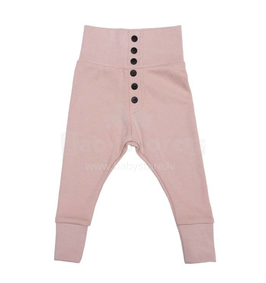 Wooly Organic Pants  Art.101487 Dusty Pink Bērnu kokvilnas bikses ar plato jostu