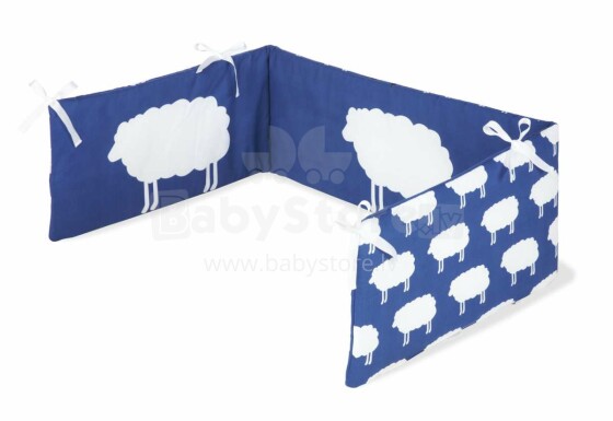 Pinolino Happy Sheep Blue Art.650522-1  Apmalīte bērnu gultiņai, 165x28cm