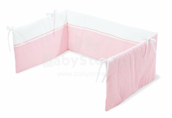 Pinolino Vichy Karo Pink Art.650389-7 Apmalīte bērnu gultiņai, 165x28cm