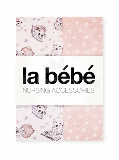 „La Bebe“ medvilninių šunų rinkinys, 101671, patalynės komplektas iš 3 dalių 100x135cm (paklodė su guma)
