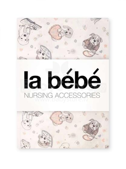 La Bebe™ Cotton 70x140 Art.101693 Dogs Kokvilnas palags ar gumiju 70x140 cm