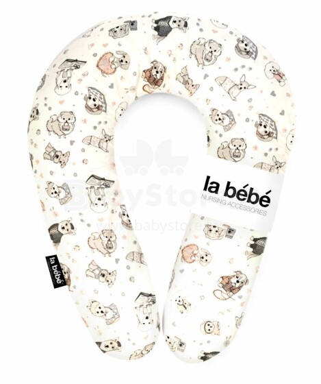 La Bebe™ Snug Cotton Nursing Maternity Pillow Art.101713 Dogs Pakaviņš (pakavs) mazuļa barošanai, gulēšanai, pakaviņš grūtniecēm  20*70cm
