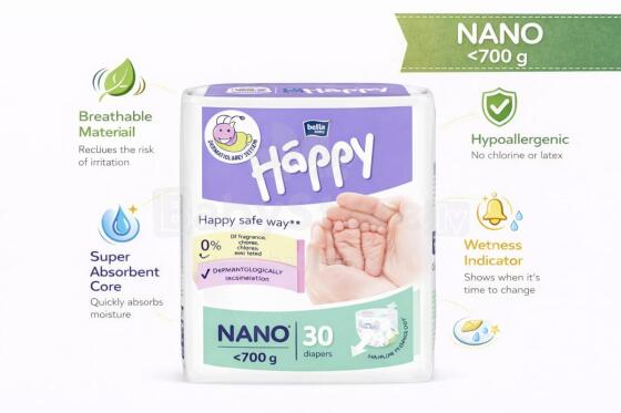 Happy Nano Art.102240 Подгузники для преждевременно рожденных младенцев от 700 грамм,30 шт.