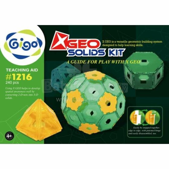 Gigo Geo Solid Kit Art.1216 Ģeometrisku figūru komplekts,240 gab.