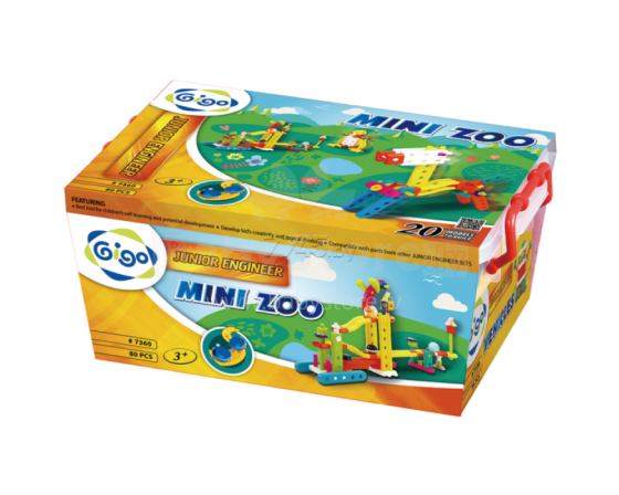 Gigo Junior Mini Zoo Art.7360 Konstruktors Mini zoodārzs,80 gab.