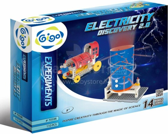 Gigo Electricity Discovery  Art.7059R Конструктор на батарейках,110 шт