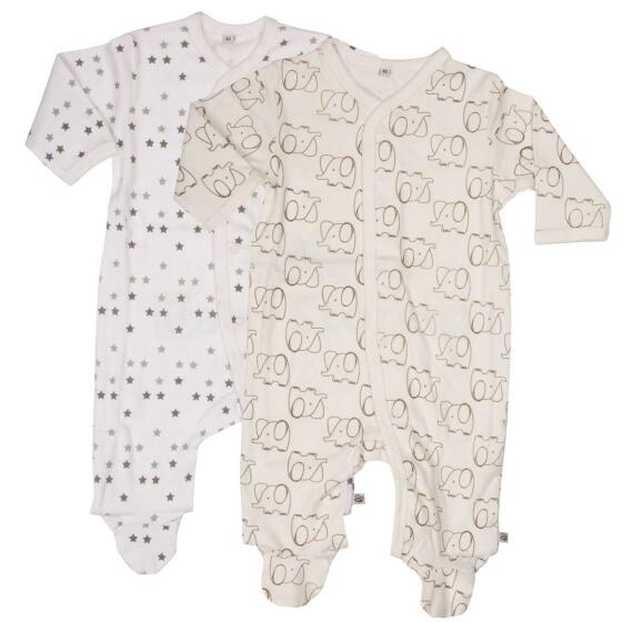 Pippi Art.3821-200 Off White  Детский стильный ползунок из натурального хлопка(2шт.)
