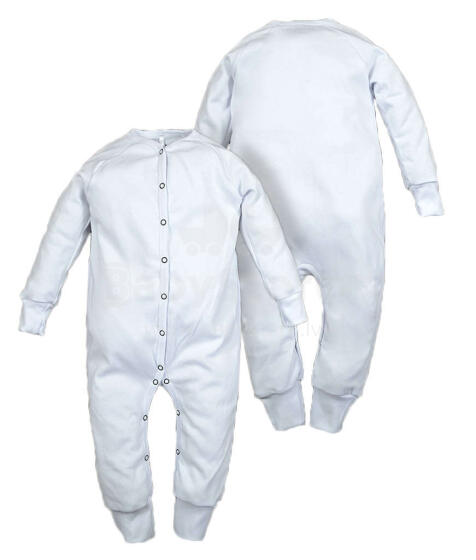La Bebe™ NO Baby Romper Art.102453 White Zīdaiņu rāpulīši ar garām piedurknēm no kokvilnas