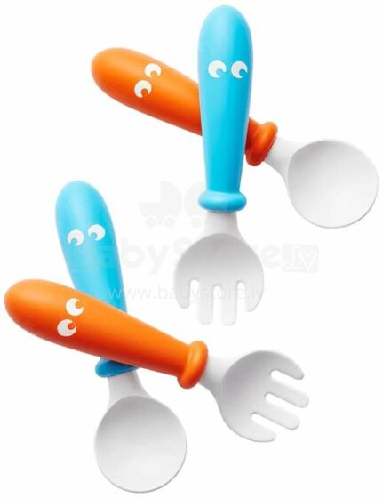 Babybjorn Spoon&Fork Orange/Turquoise Art.073082 Komlekts karotītes un dakšiņas(4 gab.)
