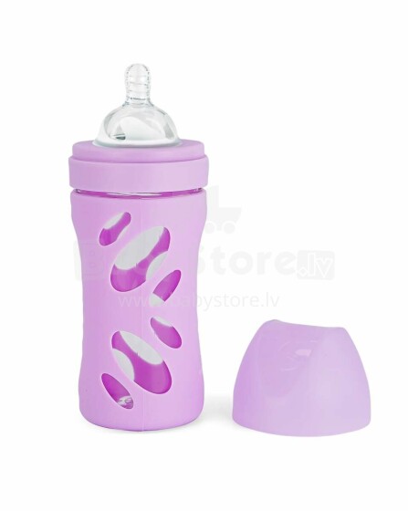 Twistshake Anti Colic Glass Bottle Art.102836  Pastel Purple Stikla pretkoliku barošanas pudele ,260ml