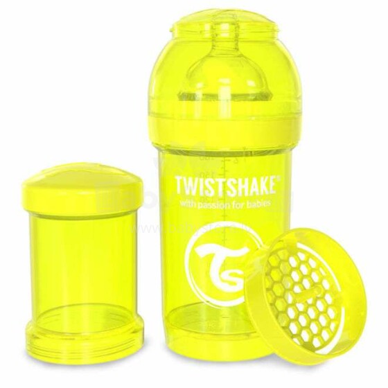 Twistshake Art.78039 Geltonas maitinimo butelis 180 ml